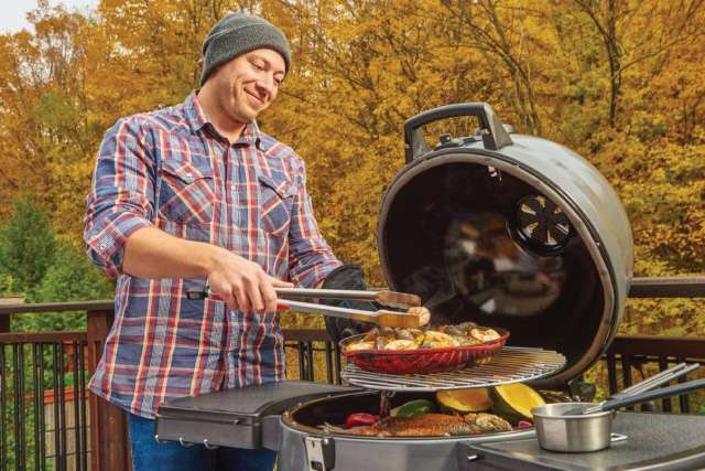 Broil King Keg with 2 racks loaded up