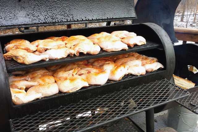 Yoder Loaded Wichita Offset loaded up with chicken