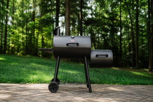 Char Griller Smokin Pro Offset Smoker in backyard