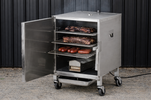 Smokin-it model #1 loaded with meat door open